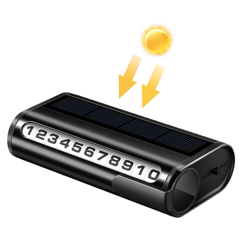 Premium Car Solar Parking Number Card with LED Digital Light
