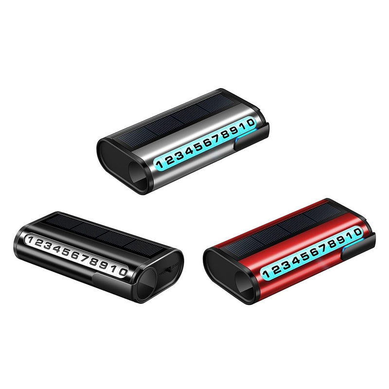 Premium Car Solar Parking Number Card with LED Digital Light