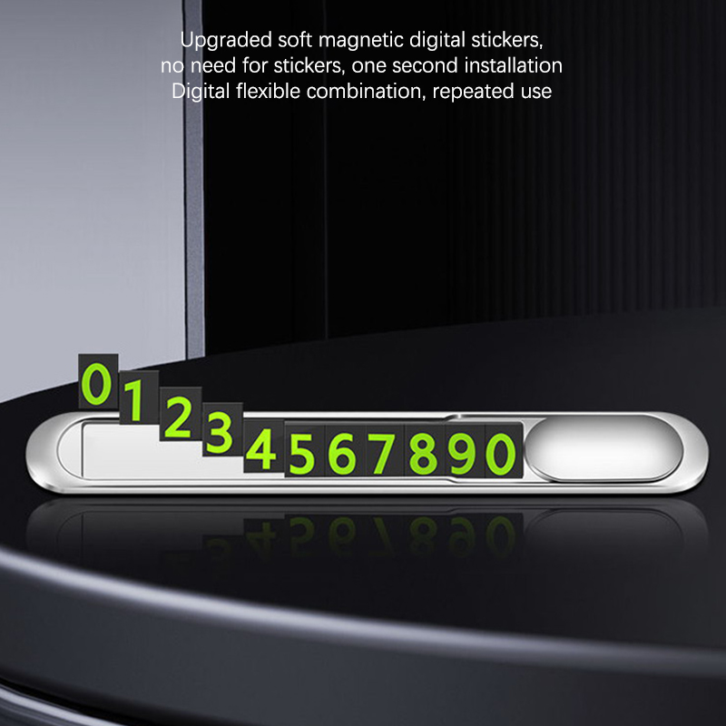 Luminous Car Temporary Parking Card Car Sticker Hidden Car Auto Phone Number Card Plate Car