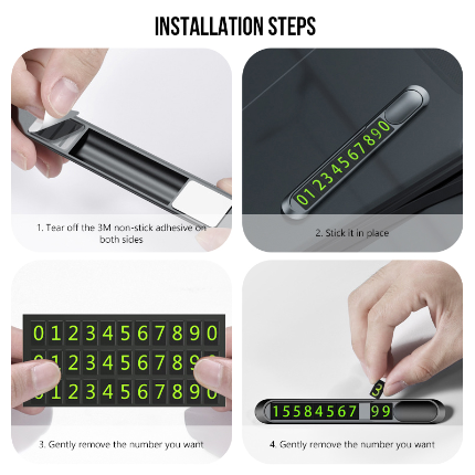 Luminous Car Temporary Parking Card Car Sticker Hidden Car Auto Phone Number Card Plate Car
