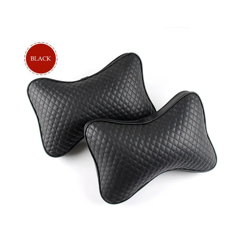 Artificial Leather Neck Pillow- 2 Pieces Set