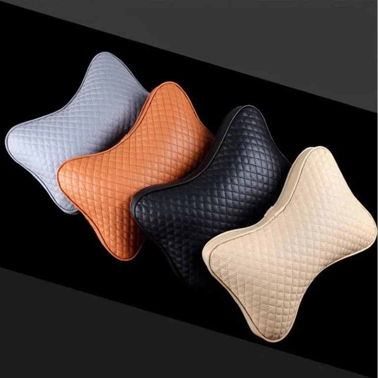 Artificial Leather Neck Pillow- 2 Pieces Set
