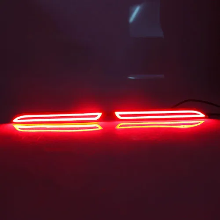 1 Pair Car LED Rear Bumper Reflector Brake Lights Red Lamp