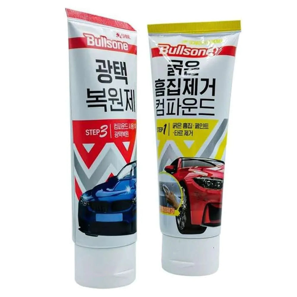 Bullsone Car Scratch Remover (Step 1) + Car Finish Polish (Step 3) 200g kit made in Korea