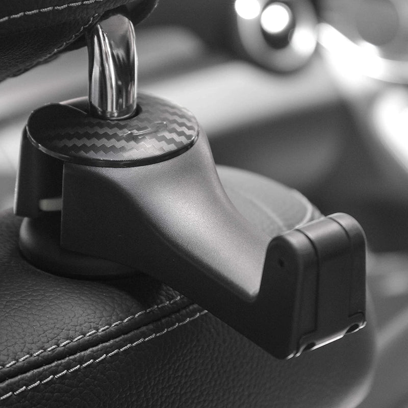 2 in 1 Car Headrest Hook with Phone Holder, Car back Seat Hooks for Purses and Bags, 360° Rotation 1ps