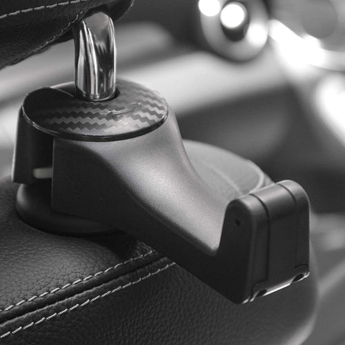 2 in 1 Car Headrest Hook with Phone Holder, Car back Seat Hooks for Purses and Bags, 360° Rotation 1ps
