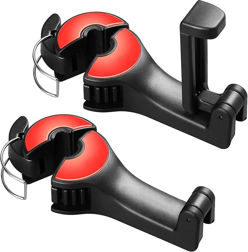 2 in 1 Car Headrest Hook with Phone Holder, Car back Seat Hooks for Purses and Bags, 360° Rotation 1ps