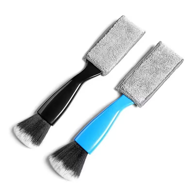 Double Head Brush for Car Clean, Car Brushes for Detailing Interior, Auto Detailing Brushes Exterior, Soft Detailing Brush