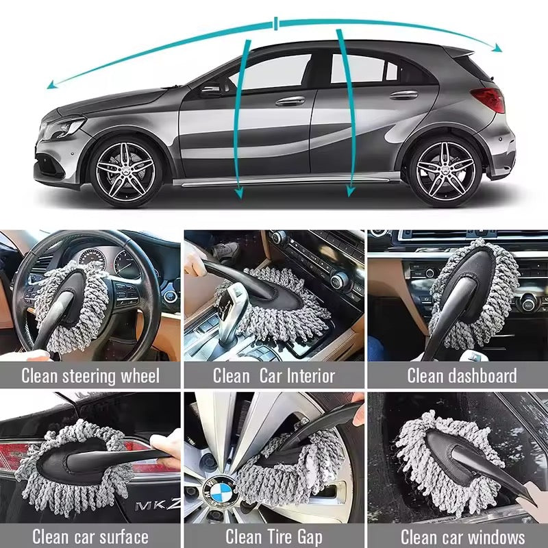 Car Dusting Mop Microfiber Car Wash Brush Duster Home Cleaning Multifunctional Dusting Small Duster Auto Cleaning Beauty Tools