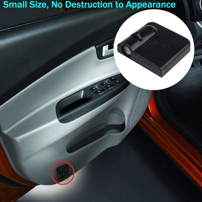 Car Door Logo Projection Light – LED Wireless Door Shadow Light (2 Pcs, Batteries Included)
