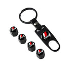 Car TRD Wheel Tire Valve Caps and keyring 4ps caps