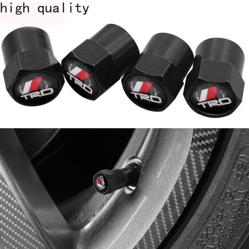 Car TRD Wheel Tire Valve Caps and keyring 4ps caps