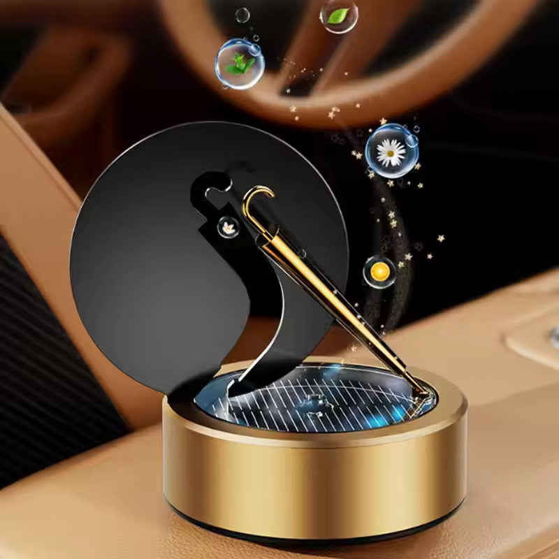 Solar Rotating Golden Umbrella Car Aromatherapy Fragrance Air Fresheners Personalized Creative Car Interior Decoration