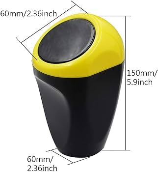 Mini Car Trash Bin Can Plastic Garbage Bin Rubbish Container Waste Storage for Car Interior 16x8CM