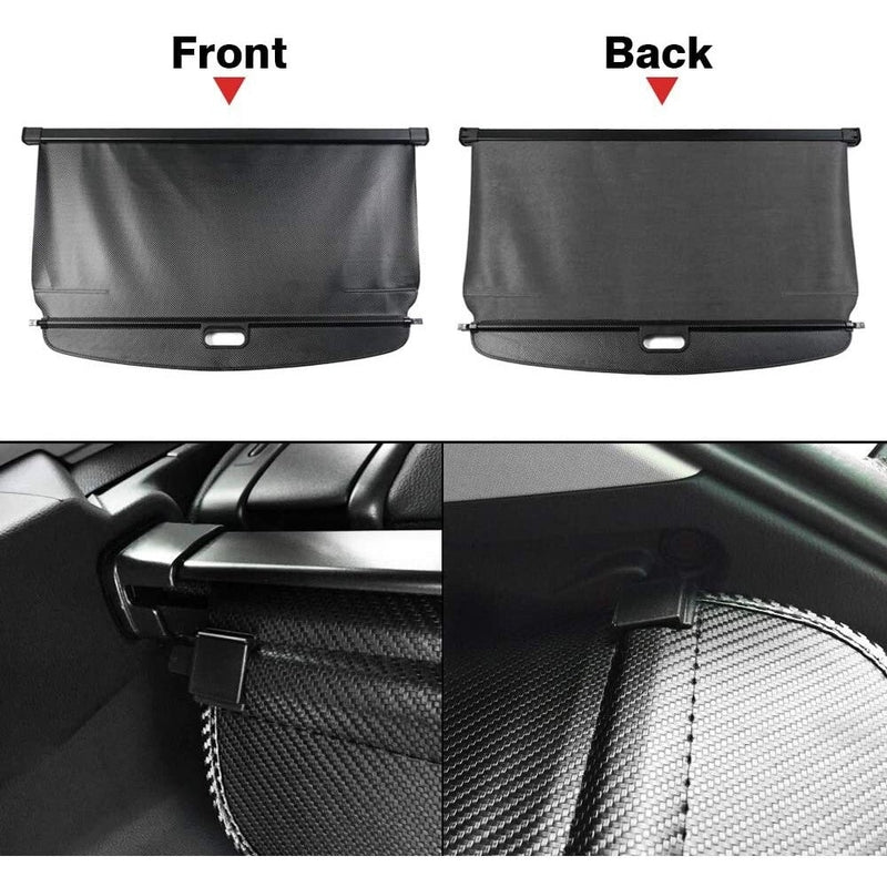 Car Trunk Cargo Cover for Car Retractable Rear Trunk Security Cover Shielding Shade Black