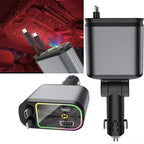 Car Roof Starlight 4 In 1 Retractable 66w Car Charger Dual Type-C Fast Adapter