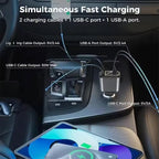 Car Roof Starlight 4 In 1 Retractable 66w Car Charger Dual Type-C Fast Adapter