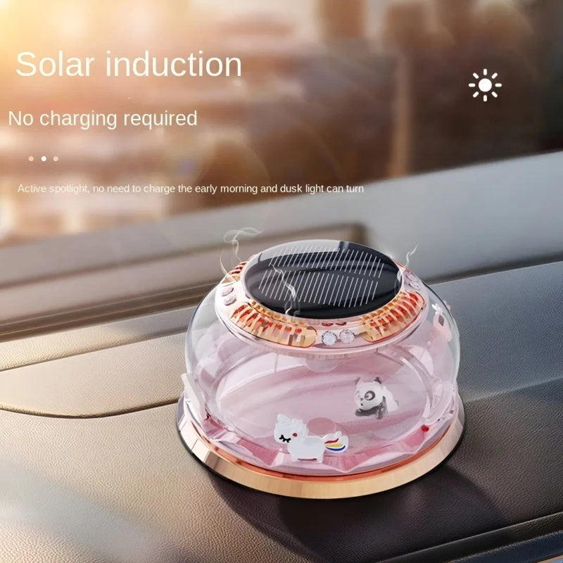 Luxury Solar Rotating Incense Diffuser Creative Car Perfume Decoration 360° Rotation