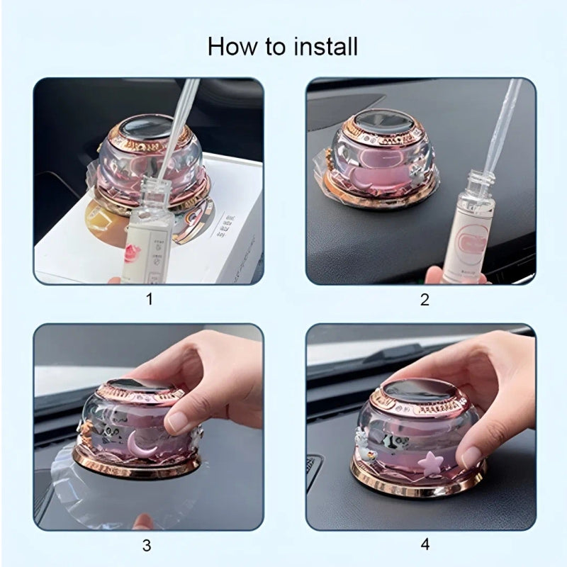 Luxury Solar Rotating Incense Diffuser Creative Car Perfume Decoration 360° Rotation
