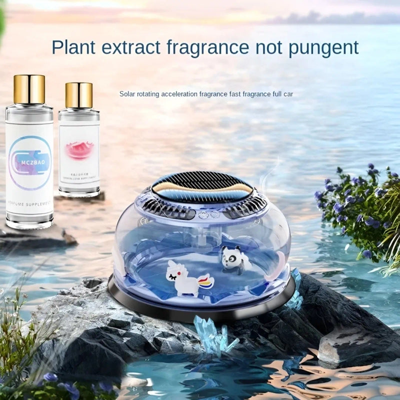 Luxury Solar Rotating Incense Diffuser Creative Car Perfume Decoration 360° Rotation