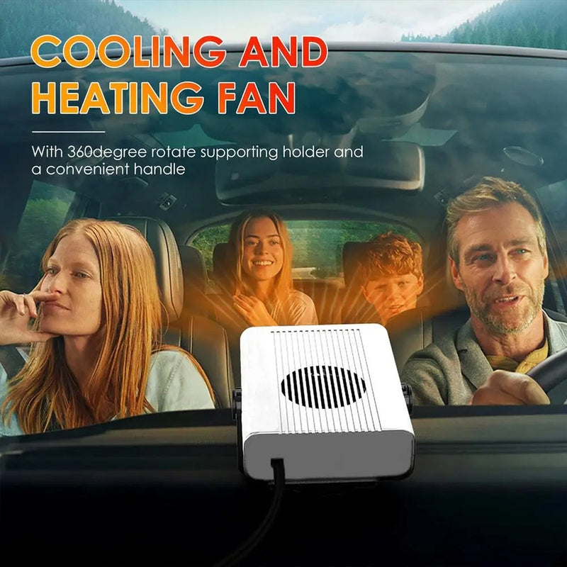 2-in-1 Car Heater & Cooling Fan – (12V And 24 V) 150W Portable Plug-in for All-Season Comfort