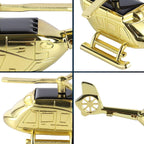 Metal Luxury Solar-Powered Car Helicopter Showpiece – 2-in-1 Dashboard Decor with Air Freshener