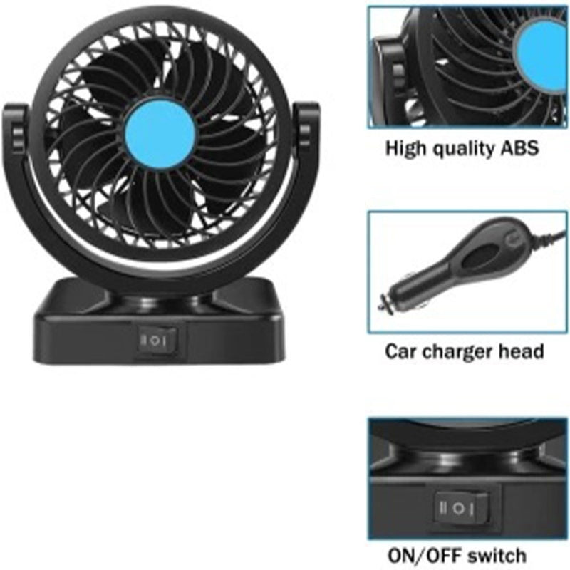 Car Single Fan Car Interior Accessories Car Cooling Swing Dashboard Ventilation Fan Summer Cooling Air Circulator Fan Car Interior Fan (12 V)