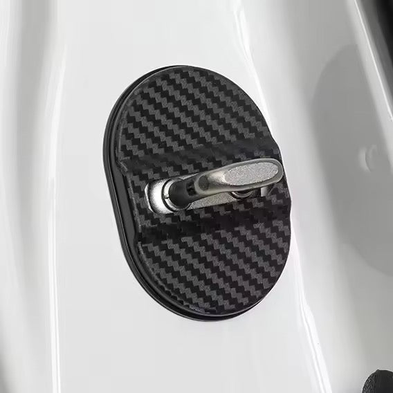 Car Door Lock Cover 4 Pcs Set – Stainless Steel Carbon