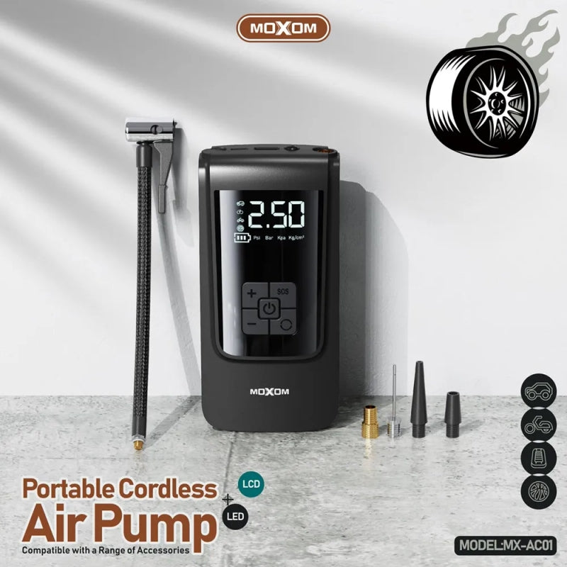 Car Air Pump MoXom MX-AC01 Car Portable Air Pump Cordless Car Tire inflator
