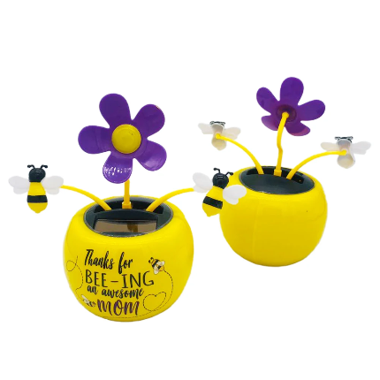 Solar Dancing Flower Nature Shaking Head Toy Doll Dashboard Showpiece