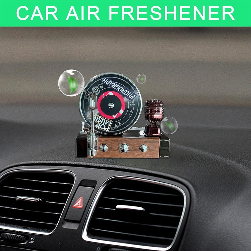 Phonograph Car Aroma Diffuser – Solar-Powered Retro Style Car Perfume
