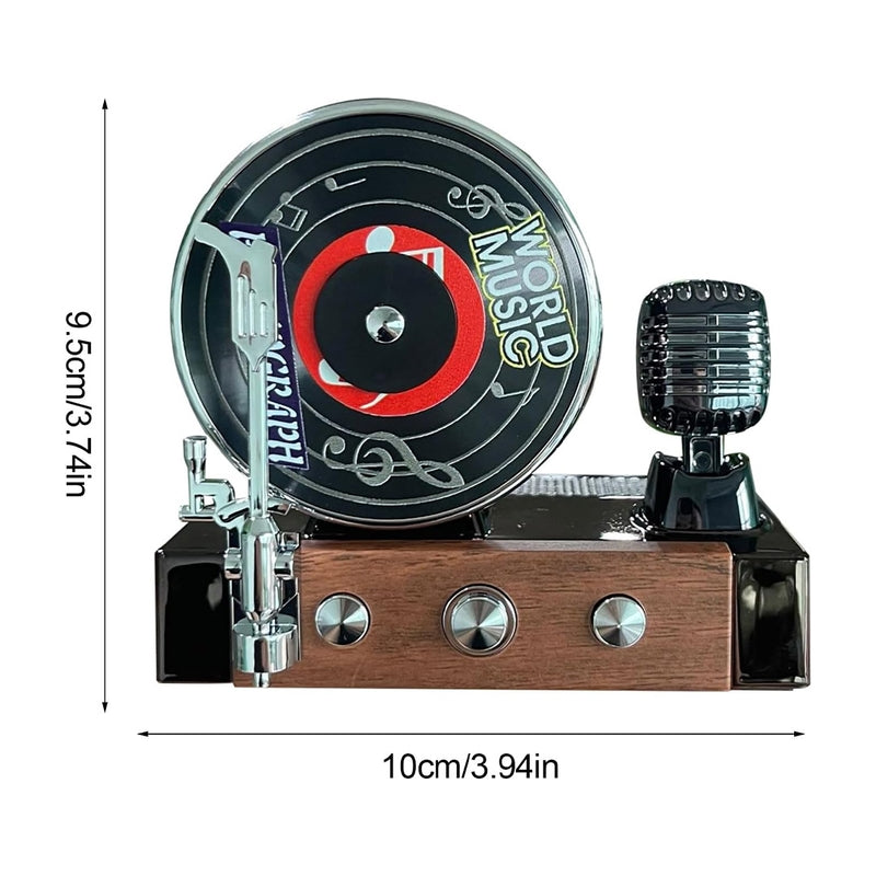 Phonograph Car Aroma Diffuser – Solar-Powered Retro Style Car Perfume