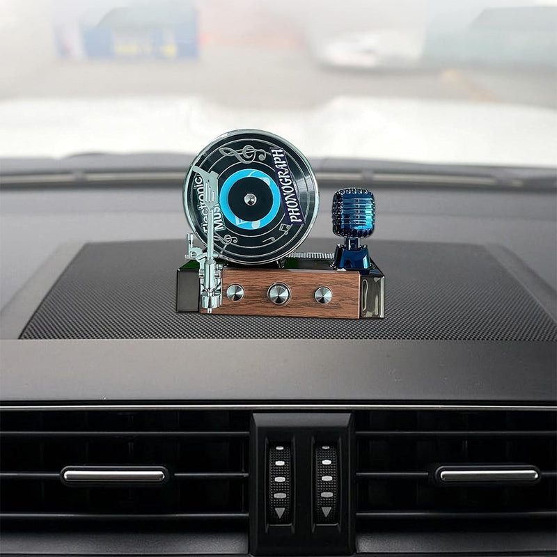 Phonograph Car Aroma Diffuser – Solar-Powered Retro Style Car Perfume