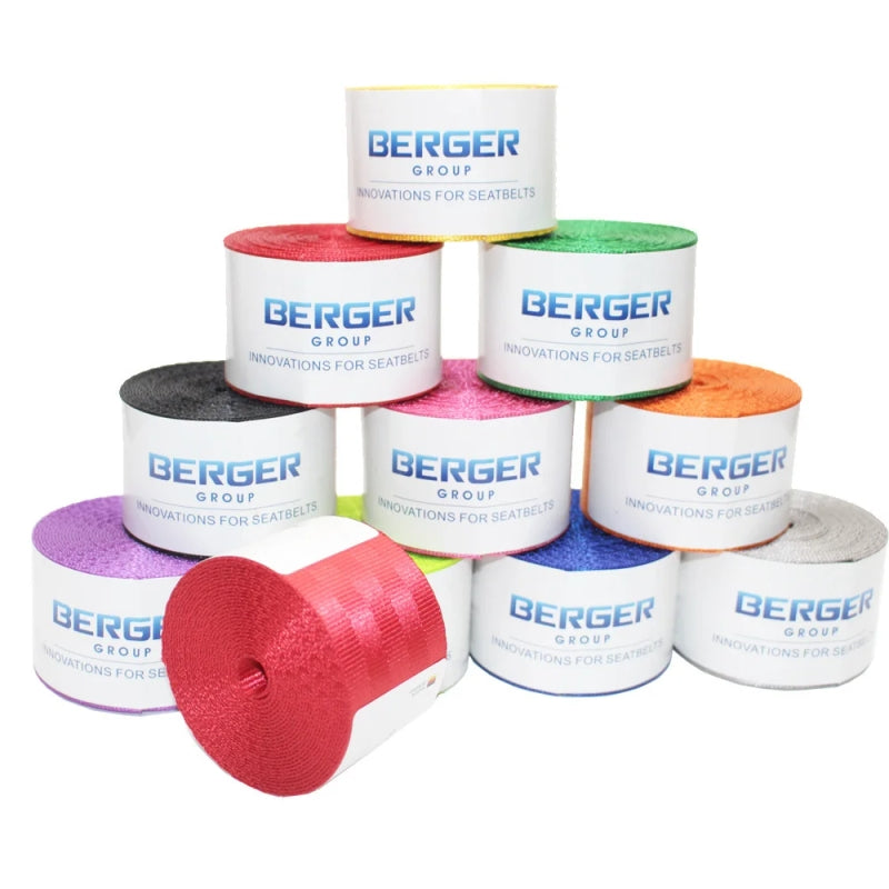 BERGER Group Premium Seat Belt Strap – Soft, Strong & Comfortable Seatbelt Webbing Roll for Stylish Car Interior Enhancement