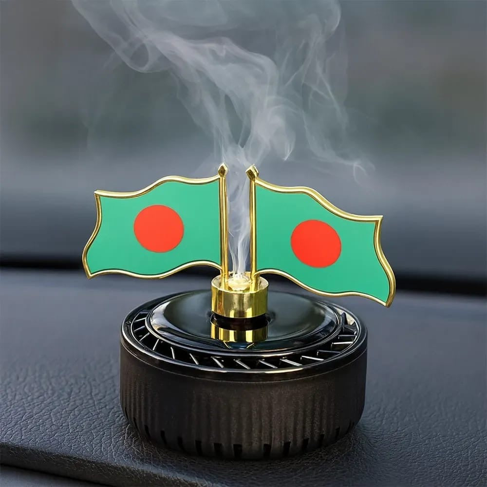 Solar Car Flag | Dual Flag Aromatherapy Dashboard Decor