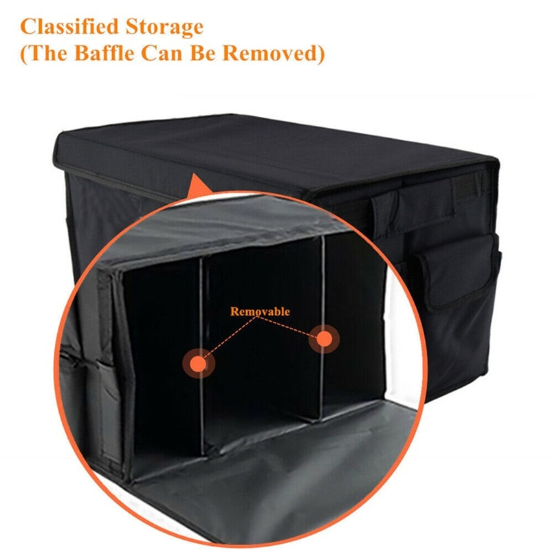 Premium Car Trunk Organizer | Foldable Car Storage Box with Multiple Compartments