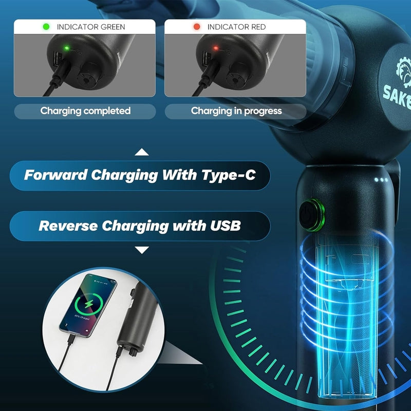 Saker SW-102 Vacuum Cleaner | Powerful 6 in 1 Wireless Vacuum Cleaner for Car