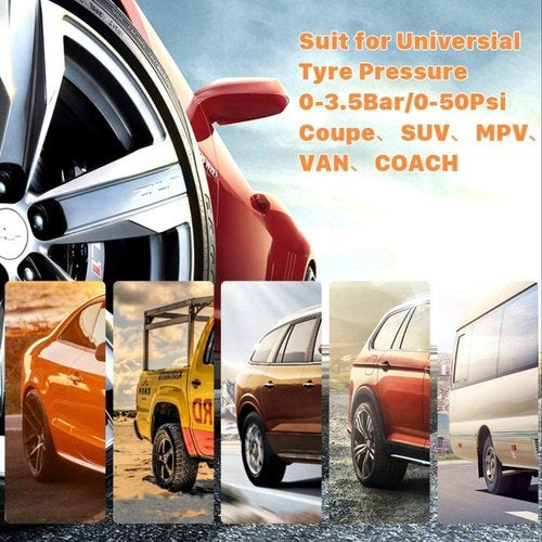 TPMS Car Tire Pressure Monitoring System With Clock – Solar-Powered for Real-Time Monitoring