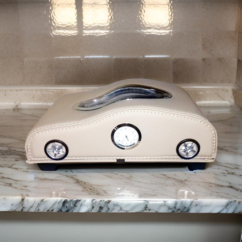 Car Shape Tissue box with Clock