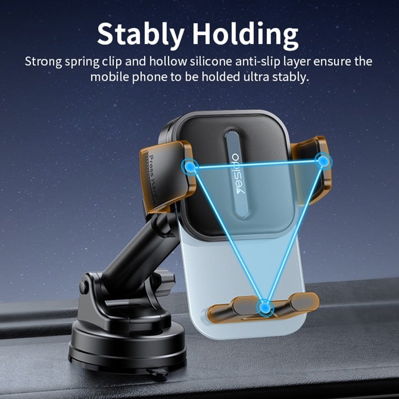 Yesido C261 Universal Phone Car Holder with Vacuum Suction Cup Base Adjustable Stably Holding For 4.7-7.2 Inch Mobile Phones