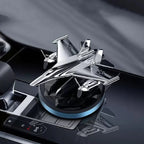 Premium Car Solar Fighter Airplane Showpiece with Air Freshener - Style Meets Freshness