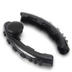 Two Part Carbon Steering Wheel Cover With Spinner Knob – 360° Rotating Power Handle for Smooth Driving, Non-Slip Universal Fit