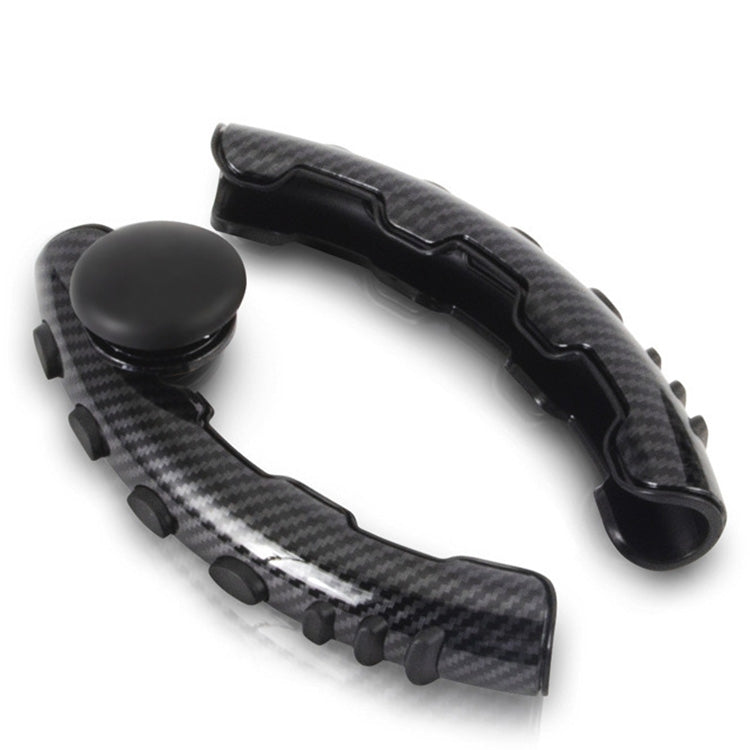 Two Part Carbon Steering Wheel Cover With Spinner Knob – 360° Rotating Power Handle for Smooth Driving, Non-Slip Universal Fit