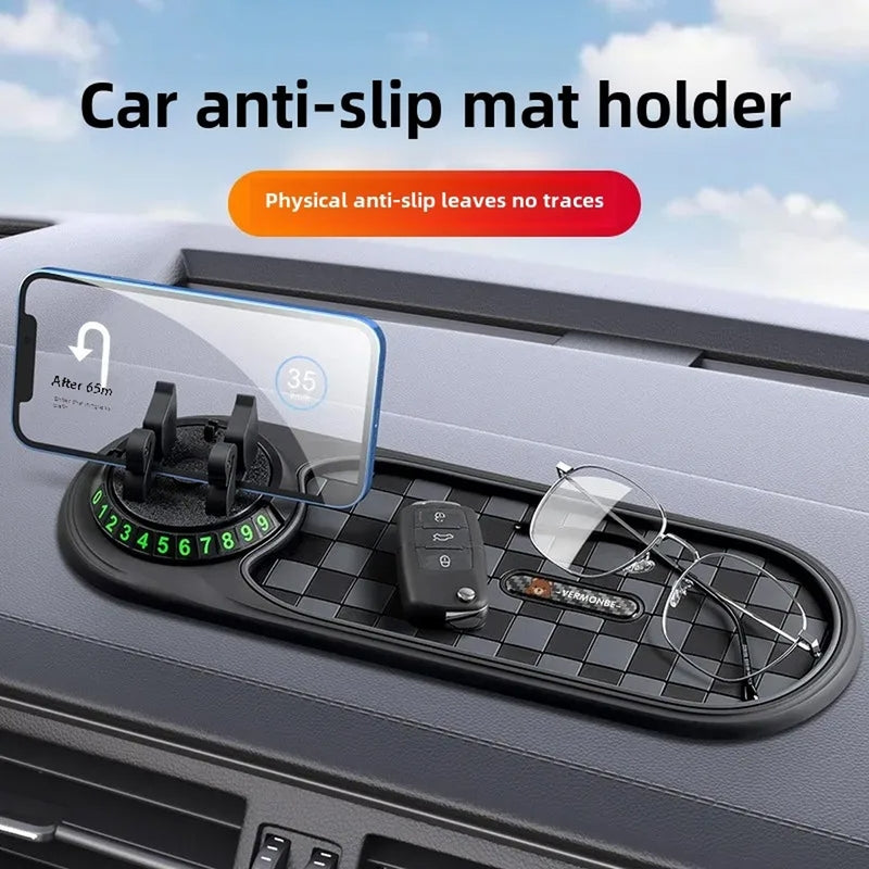 Car Multifunctional Mobile Mat with Number Card & Mobile Holder