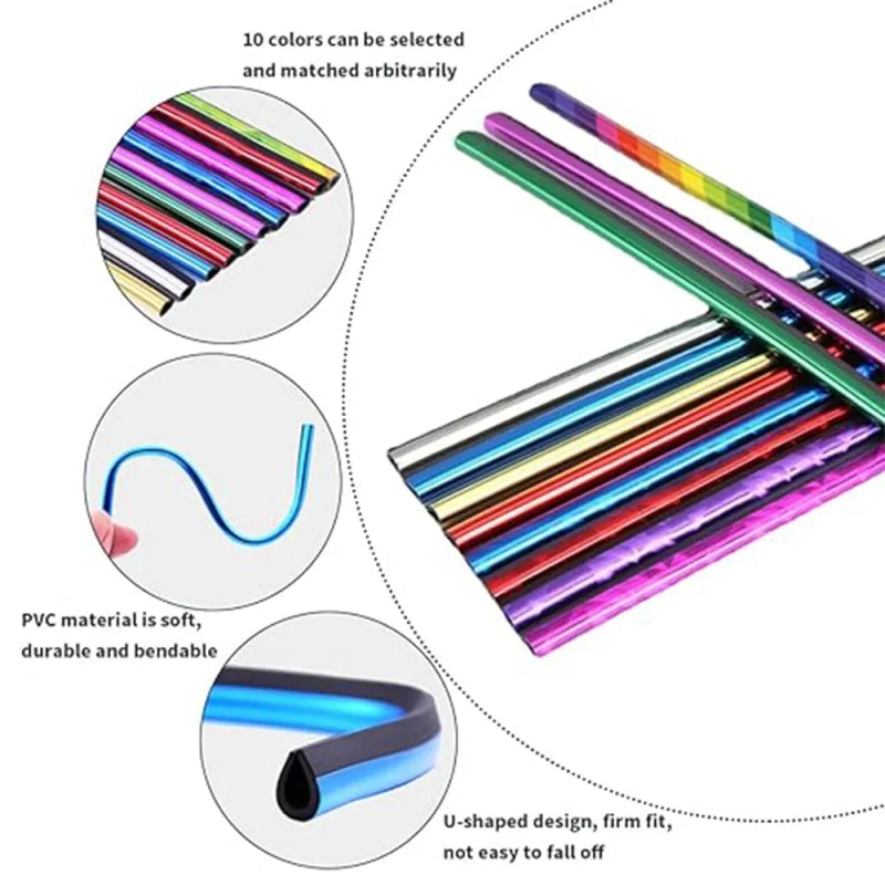 Car Air Vent Outlet Decorative Colorful Strips – 10 Pcs Set for Stylish and Customizable Car Interior Design