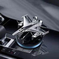 Premium Car Solar Fighter Airplane Showpiece with Air Freshener – Style Meets Freshness
