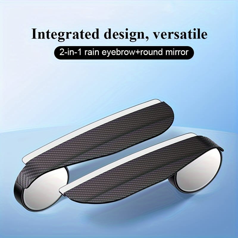 2Pcs Universal Car Rearview Sun Visor Rain Eyebrow Blind Spot Mirror Round Parking Mirror 360 Degree