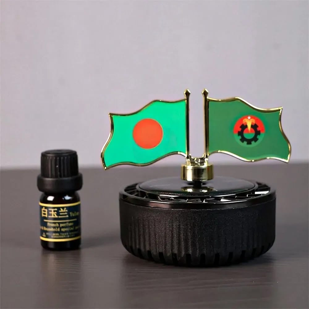 Solar Car Flag | Dual Flag Aromatherapy Dashboard Decor