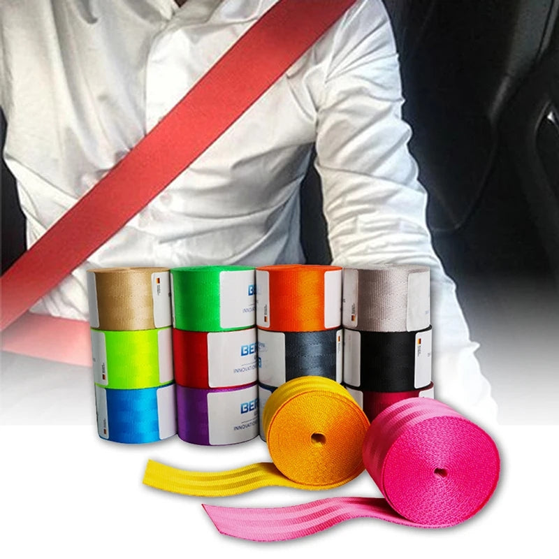 BERGER Group Premium Seat Belt Strap – Soft, Strong & Comfortable Seatbelt Webbing Roll for Stylish Car Interior Enhancement