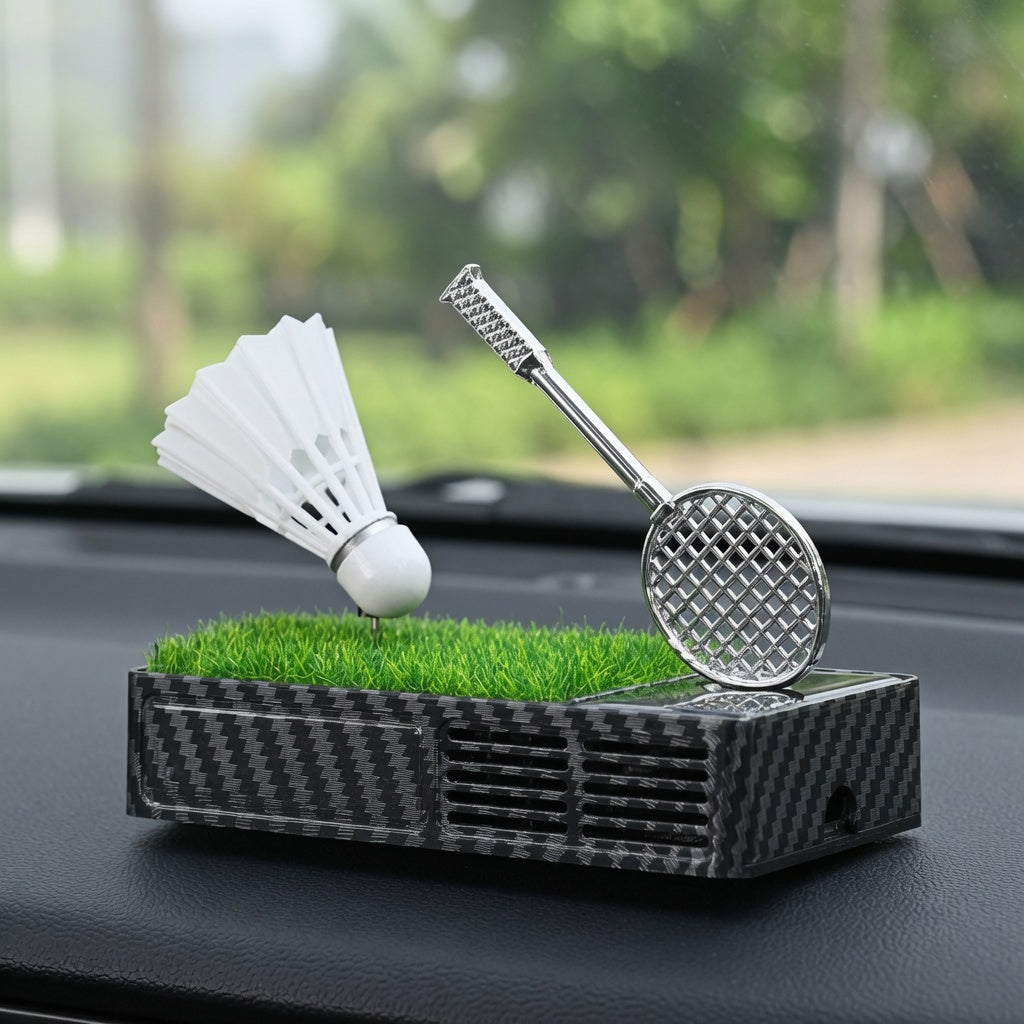 Car cent Solar powered rotating ornament Badminton